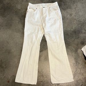 H&M long white/creamed colored flared pants